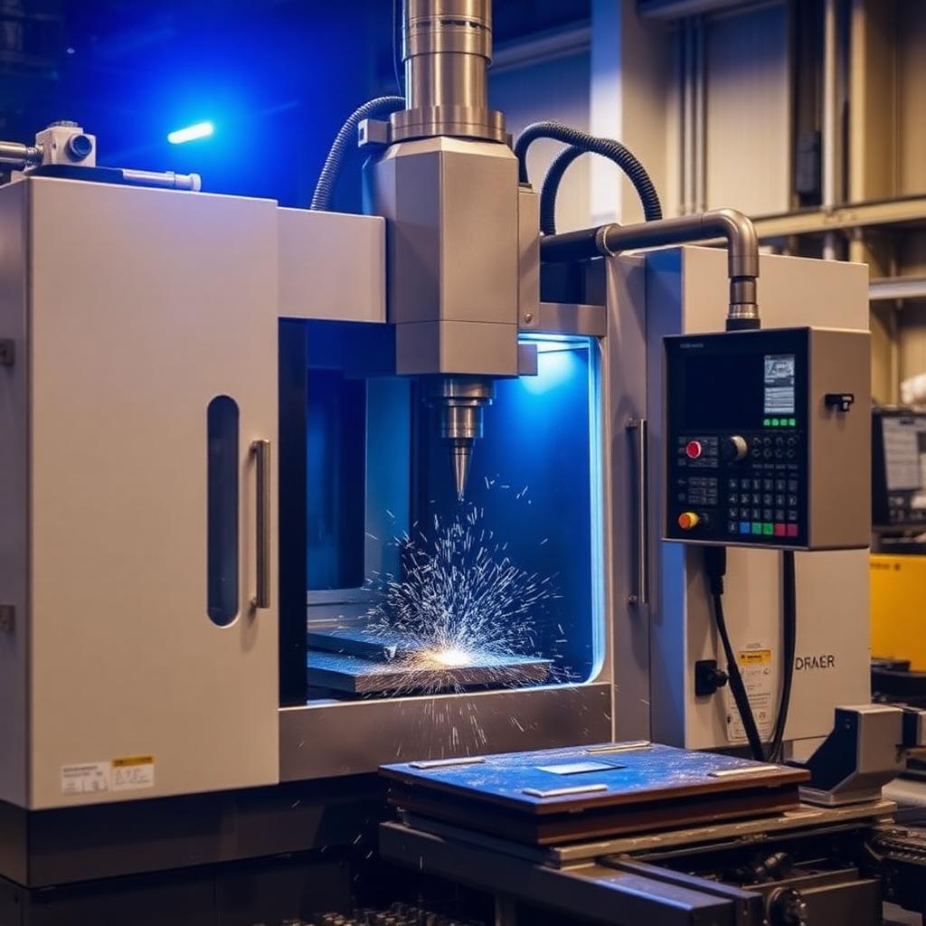 Centro de usinagem CNC em operação